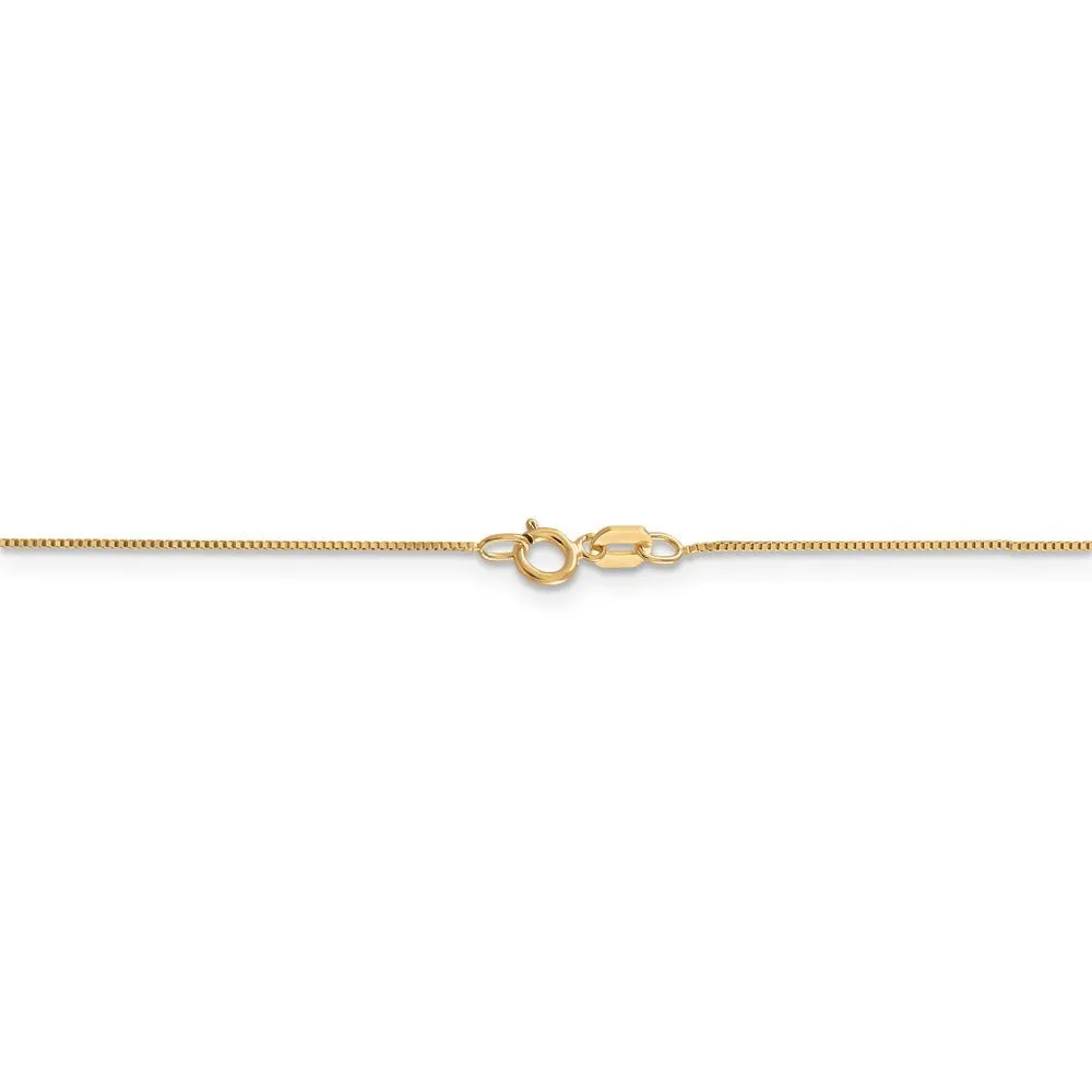 0.5mm, 14k Yellow Gold, Box Chain Necklace