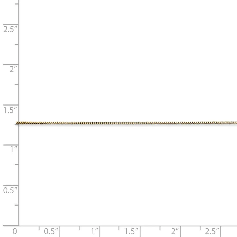 0.5mm, 14k Yellow Gold, Box Chain Necklace
