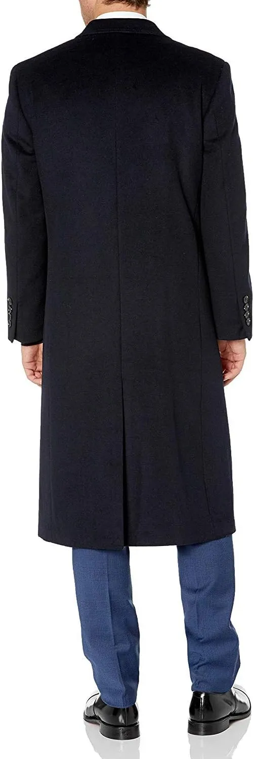 Adam Baker Men's Overcoat Single & Double Breasted Luxury Wool/Cashmere Full Length Topcoat