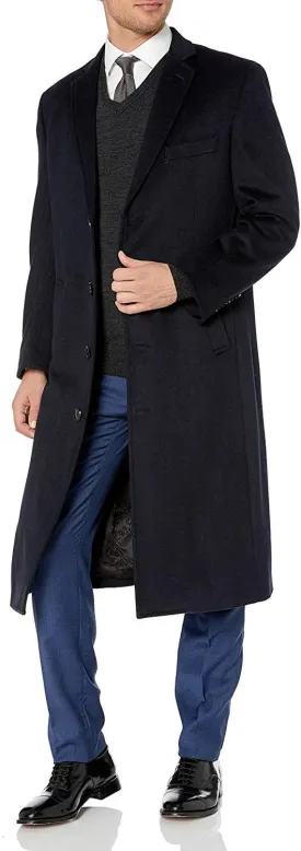 Adam Baker Men's Overcoat Single & Double Breasted Luxury Wool/Cashmere Full Length Topcoat