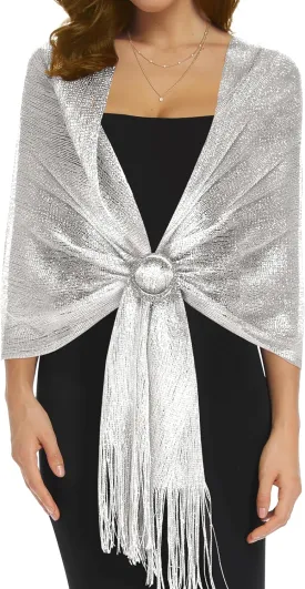 BANETTETA Shawls for Wraps Evening Dresses Scarf for Women Formal Shawl for Evening Party with Buckle for Wedding Shawl