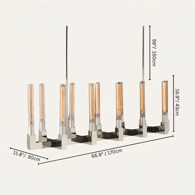 Linear Birta Chandelier: Modern LED Light Fixture for Stylish Home Décor