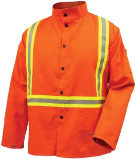 Black Stallion JF1010-OR Hi-Vis Welding Jacket with FR Reflective Tape, Orange, X-Large