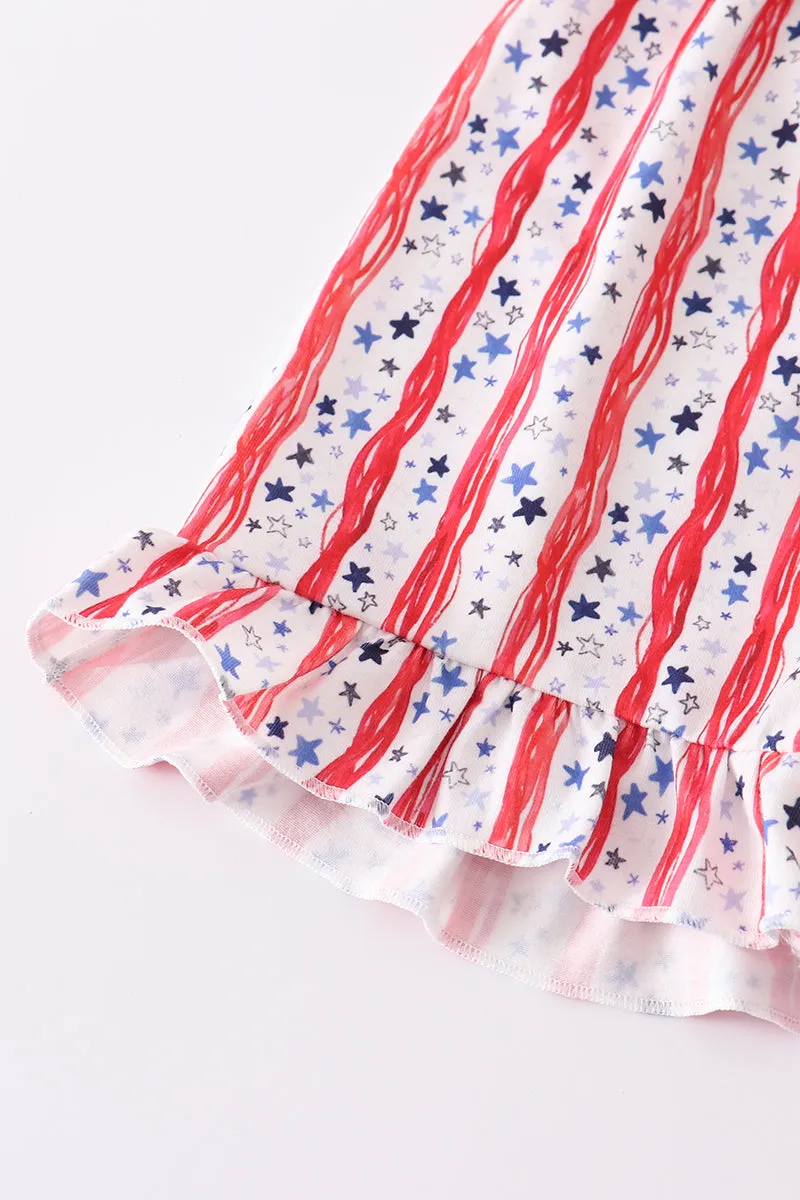 Blue Patriotic flag girl set