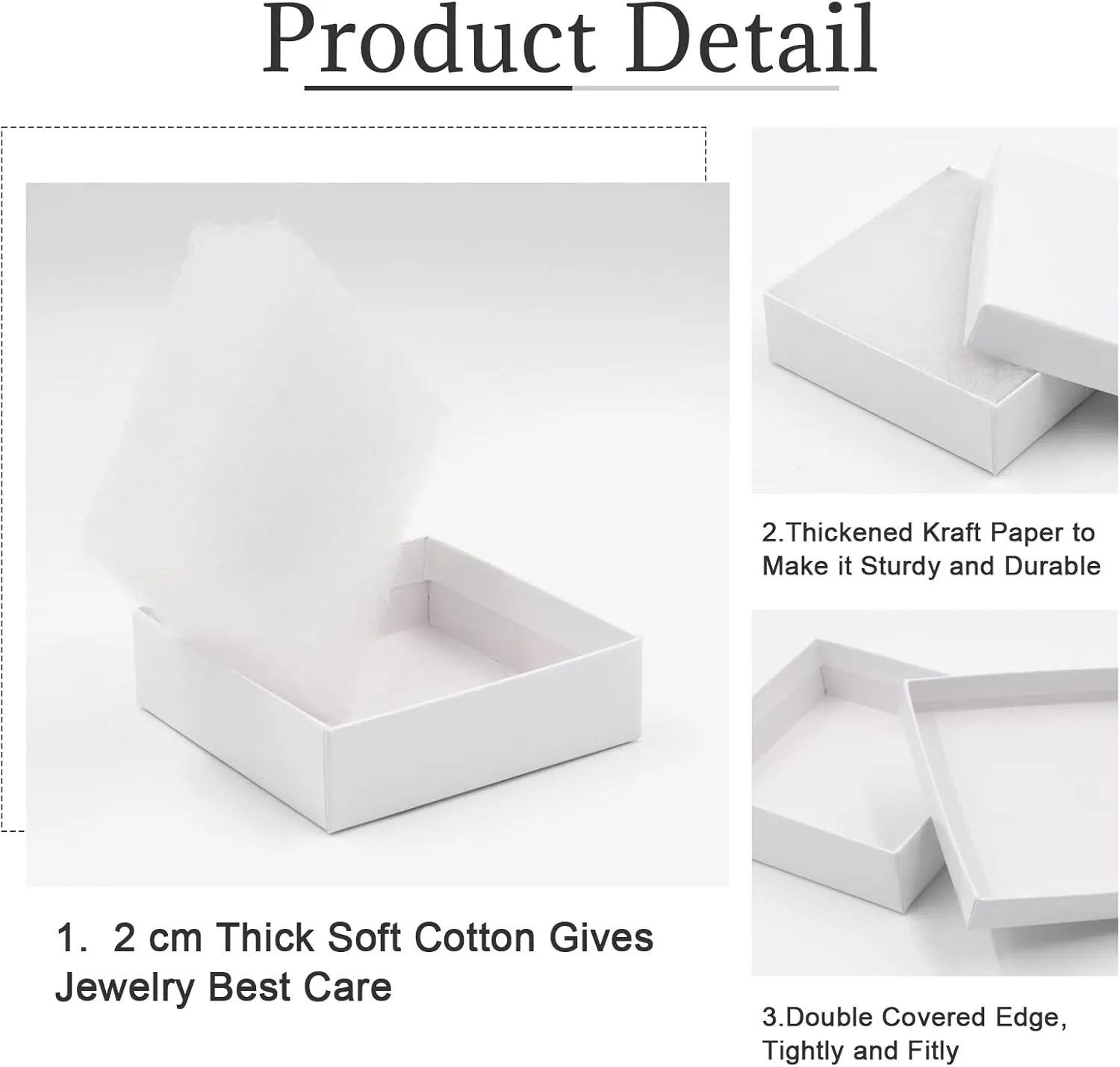 Cardboard Jewelry White Gift Boxes 20 Pack3.53.51 inches, its apply to displaying necklaces, rings, bracelets, earrings