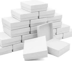 Cardboard Jewelry White Gift Boxes 20 Pack3.53.51 inches, its apply to displaying necklaces, rings, bracelets, earrings