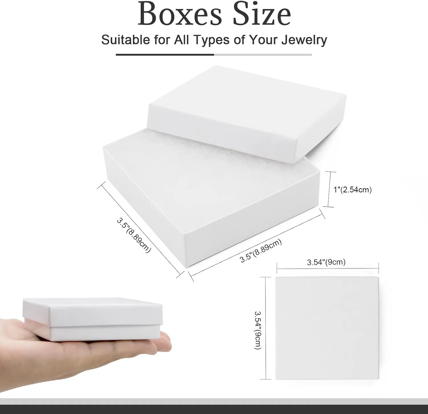 Cardboard Jewelry White Gift Boxes 20 Pack3.53.51 inches, its apply to displaying necklaces, rings, bracelets, earrings