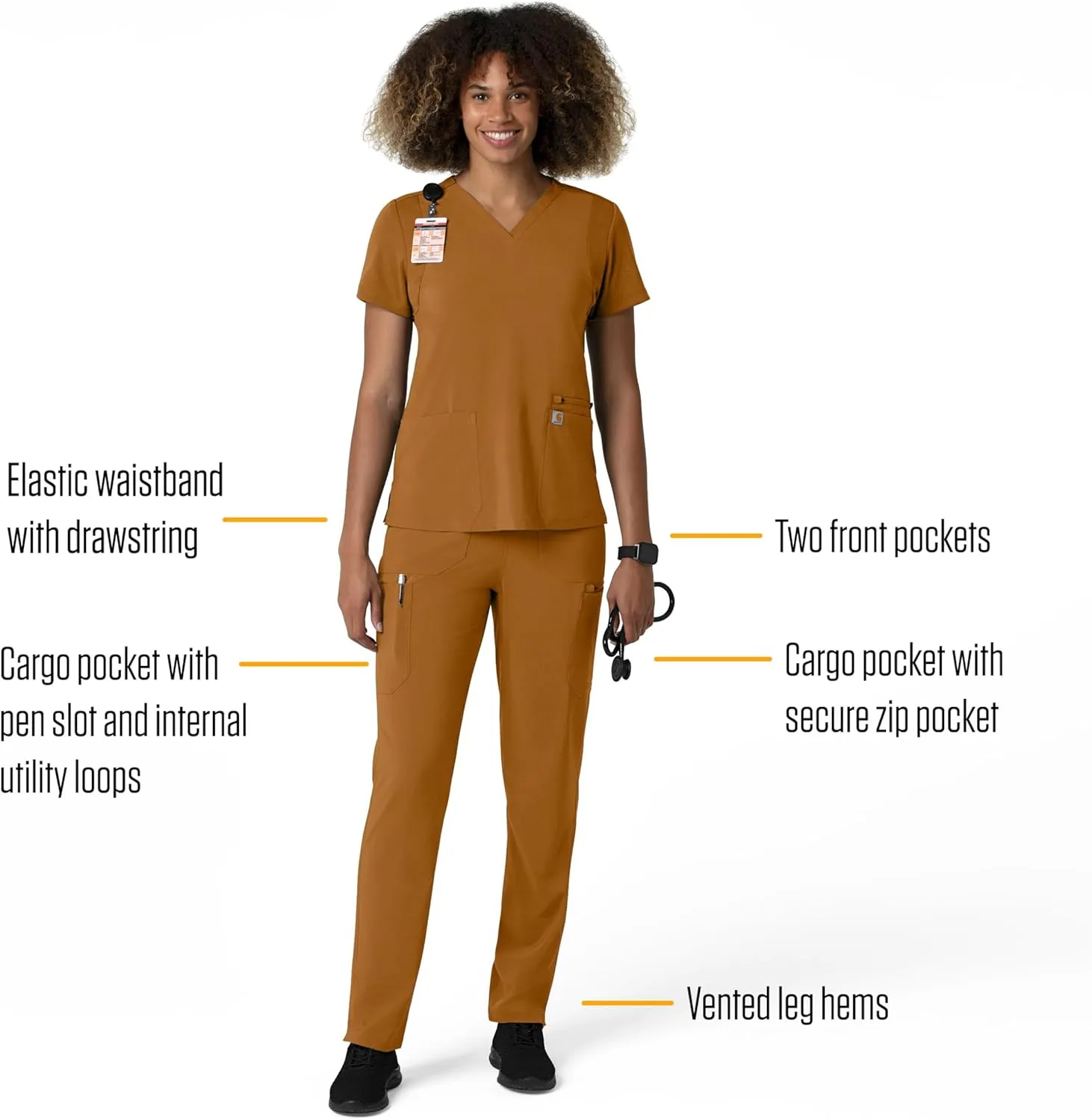 Carhartt Scrubs C53210 Women's Force Modern Fit Straight Leg Pant