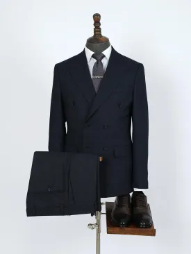 Double Breasted Stripe Navy Custom Bespoke Men Suit Tailored
