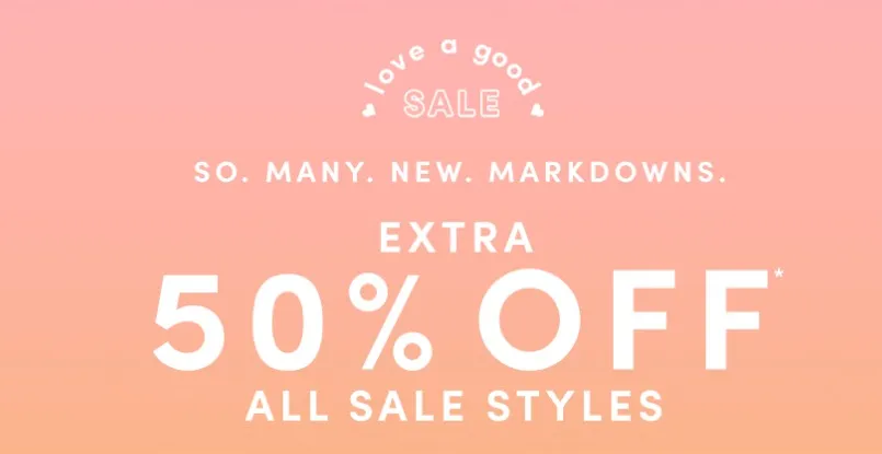 Extra 50% off all sale styles