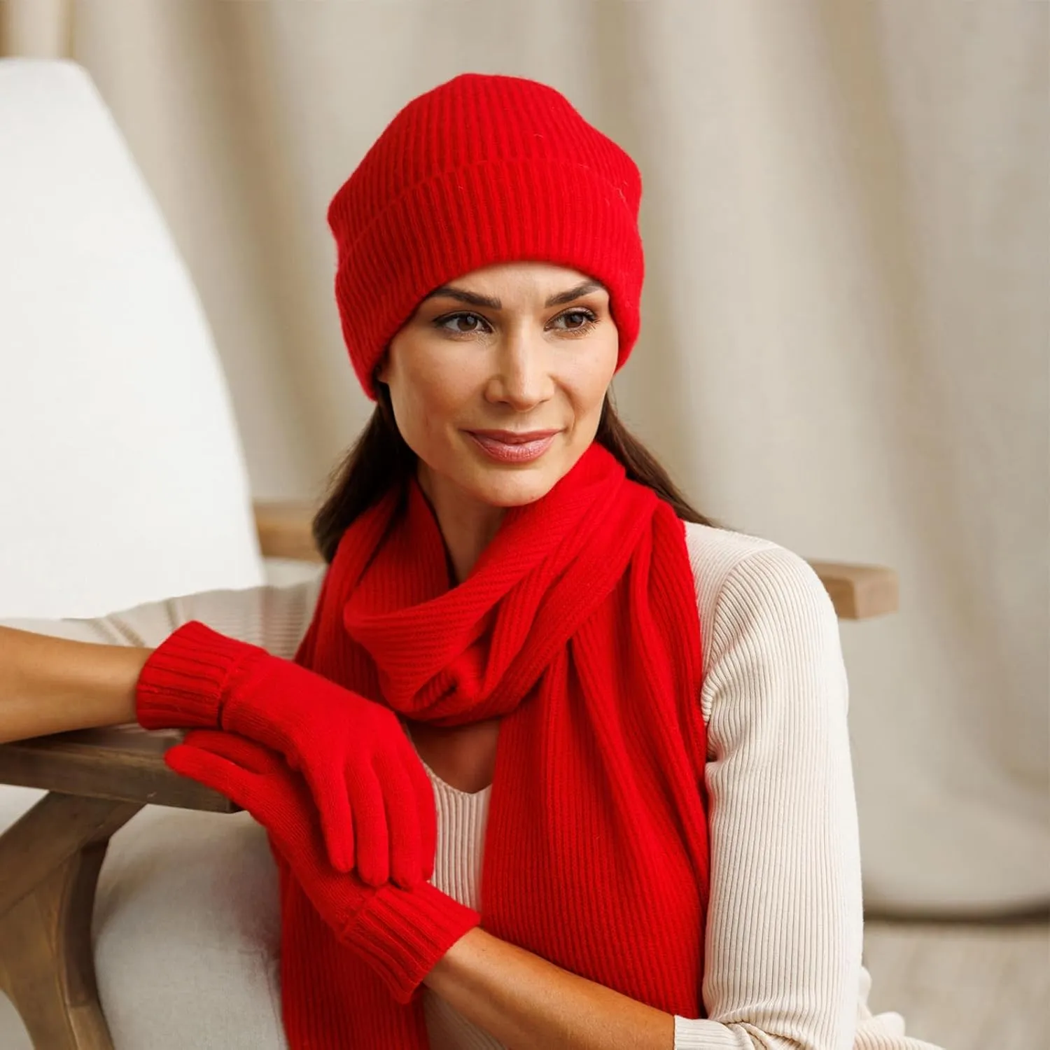 Fishers Finery Women's 100% Cashmere Cuffed Beanie
