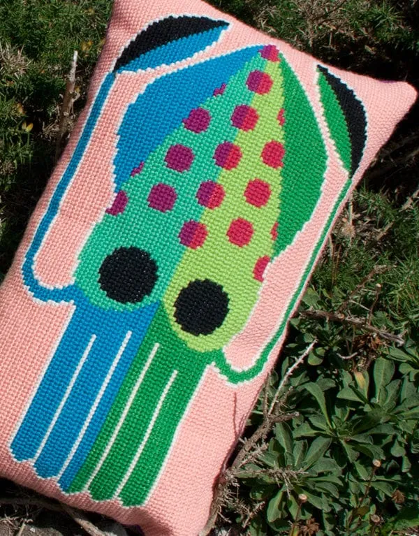 Jade The Squid, Emily Peacock Counted Cross Stitch Kit