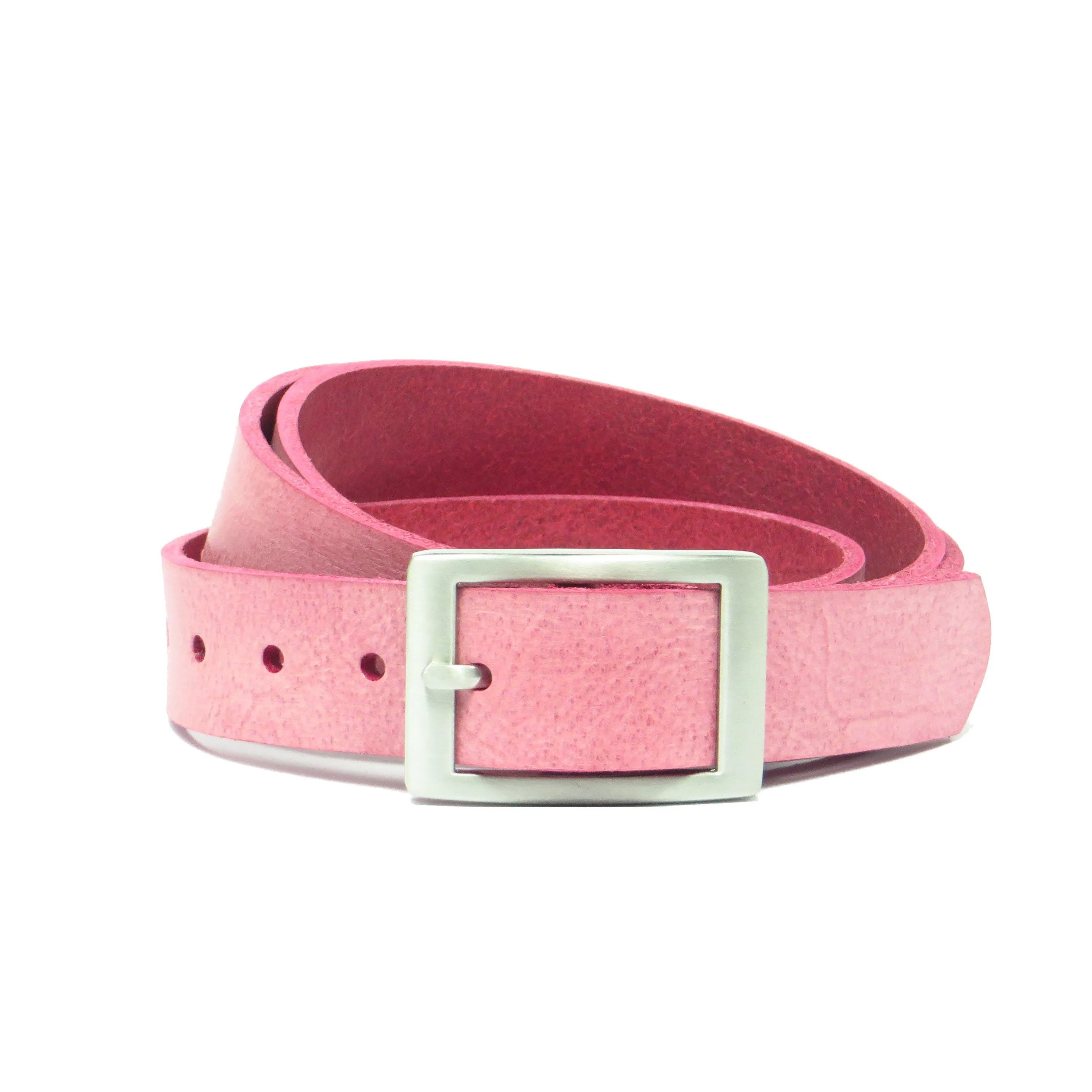 Ledergürtel 3 cm breit pink Rindsleder
