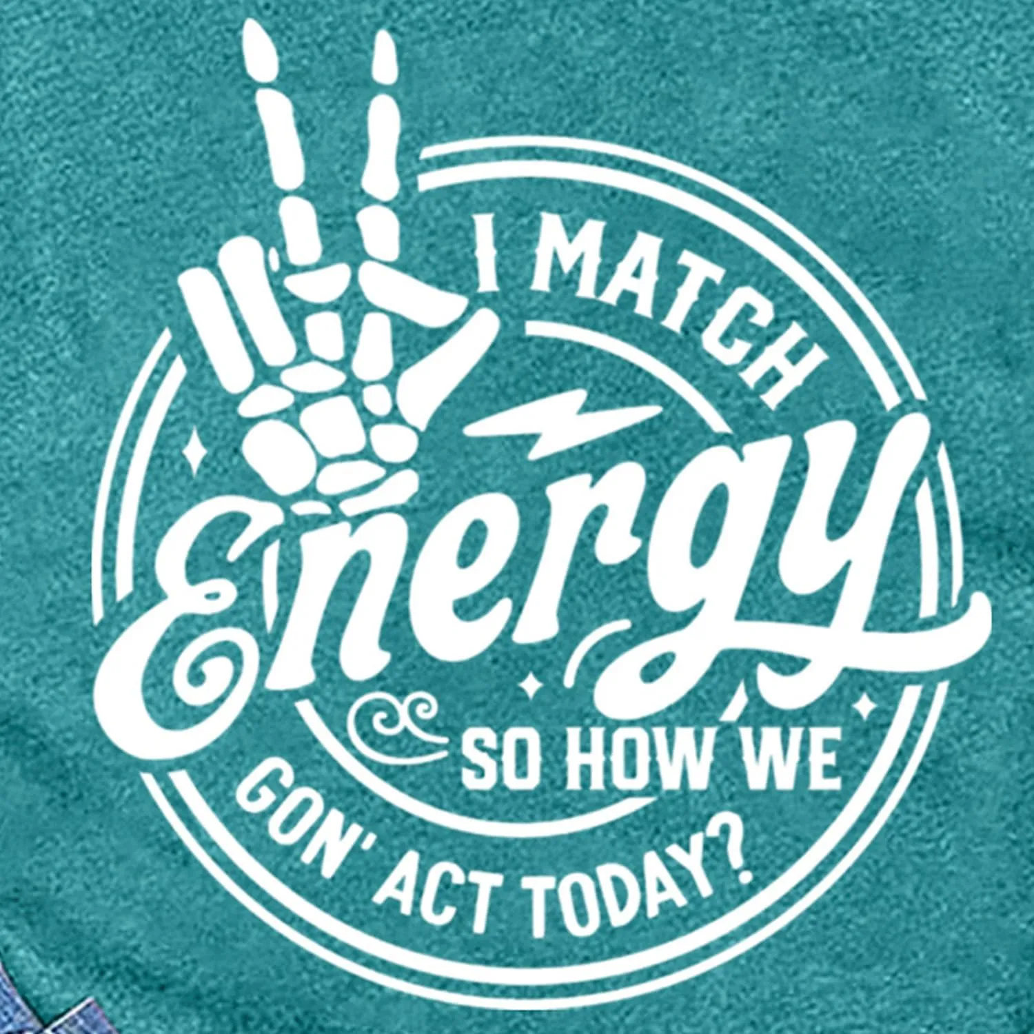 MAIHUN Women I Match Energy Shirt Funny Skeleton Hand Tshirt Inspirational Power Tee Tops
