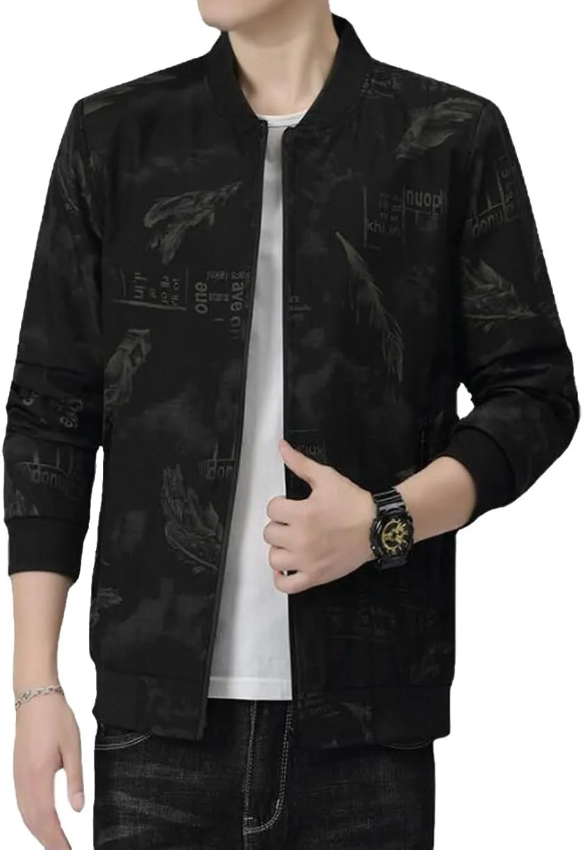 Mens Outwear Bomber Jacket Lightweight Military Casual Windbreak Camouflag Coat