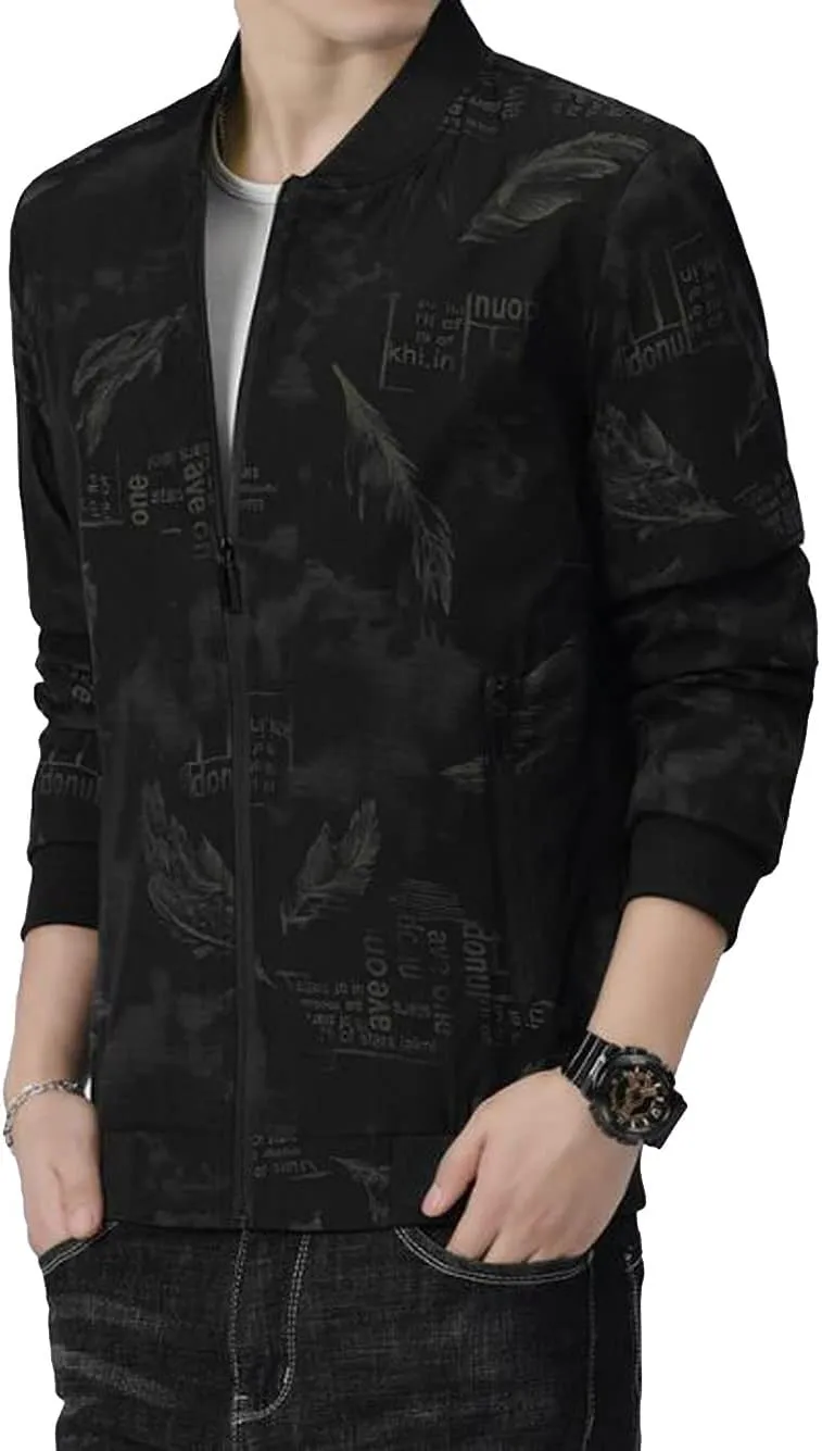 Mens Outwear Bomber Jacket Lightweight Military Casual Windbreak Camouflag Coat