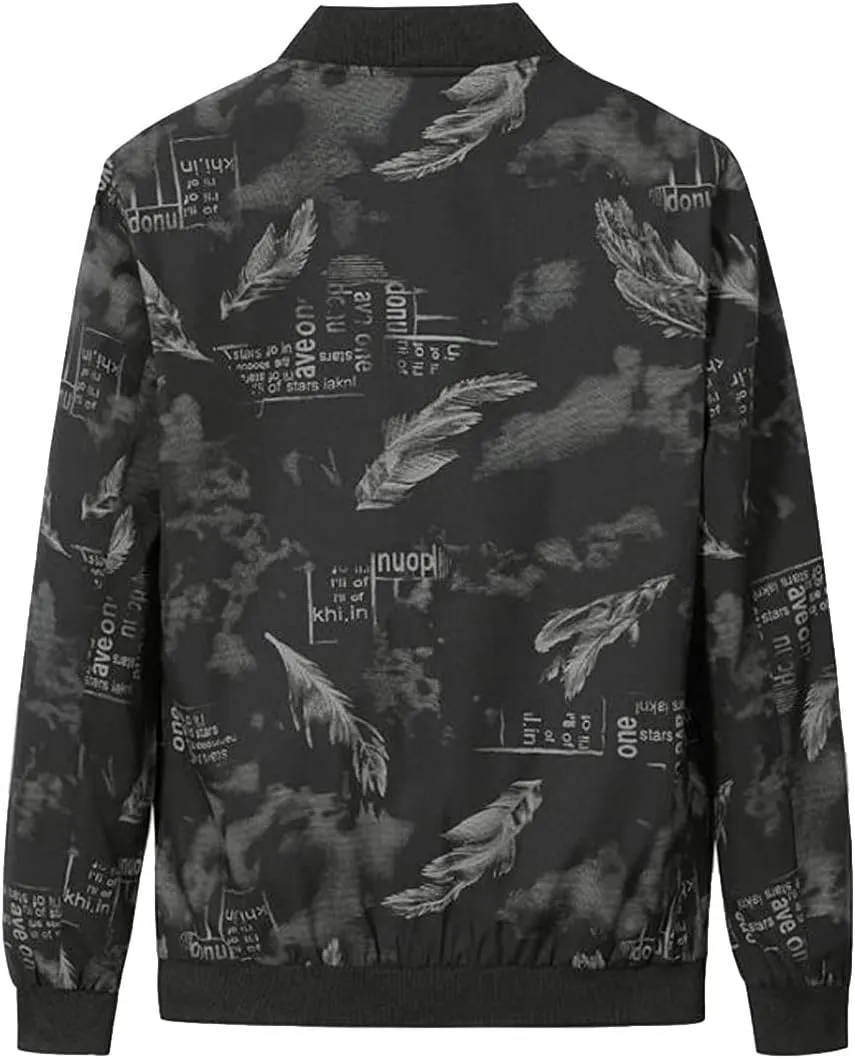 Mens Outwear Bomber Jacket Lightweight Military Casual Windbreak Camouflag Coat