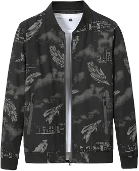 Mens Outwear Bomber Jacket Lightweight Military Casual Windbreak Camouflag Coat