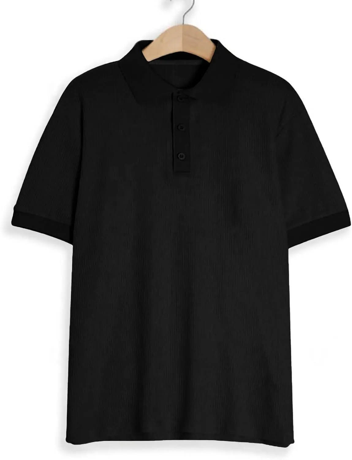 Men's Waffle Knit Polo Shirts Summer Short Sleeve Texture Lightweight Golf Shirts Sweater Muscle T-Shirt Tops