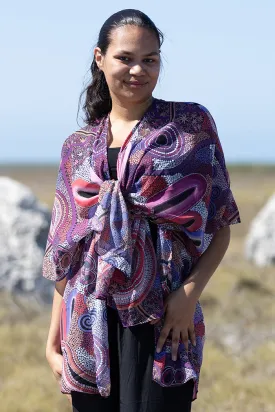 Pink Colours Chiffon Shawl
