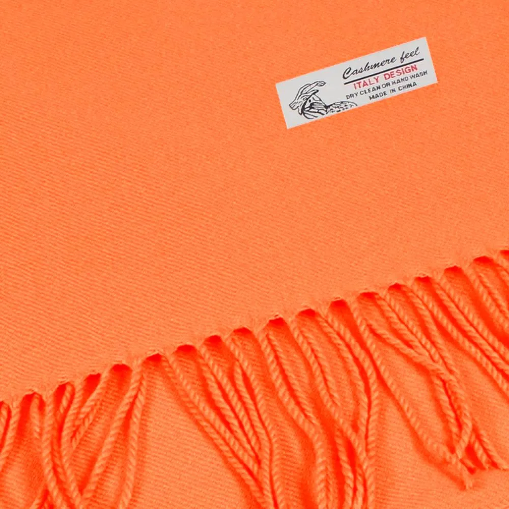 Plain Solid Color Cashmere Feel Classic Soft Luxurious Winter Scarf For Men Women