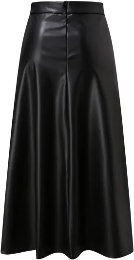 plus Size Skirts for Women 2x Solid Long High Leather A Color Womens Faux Skirt Line Skirts Waist Skirt