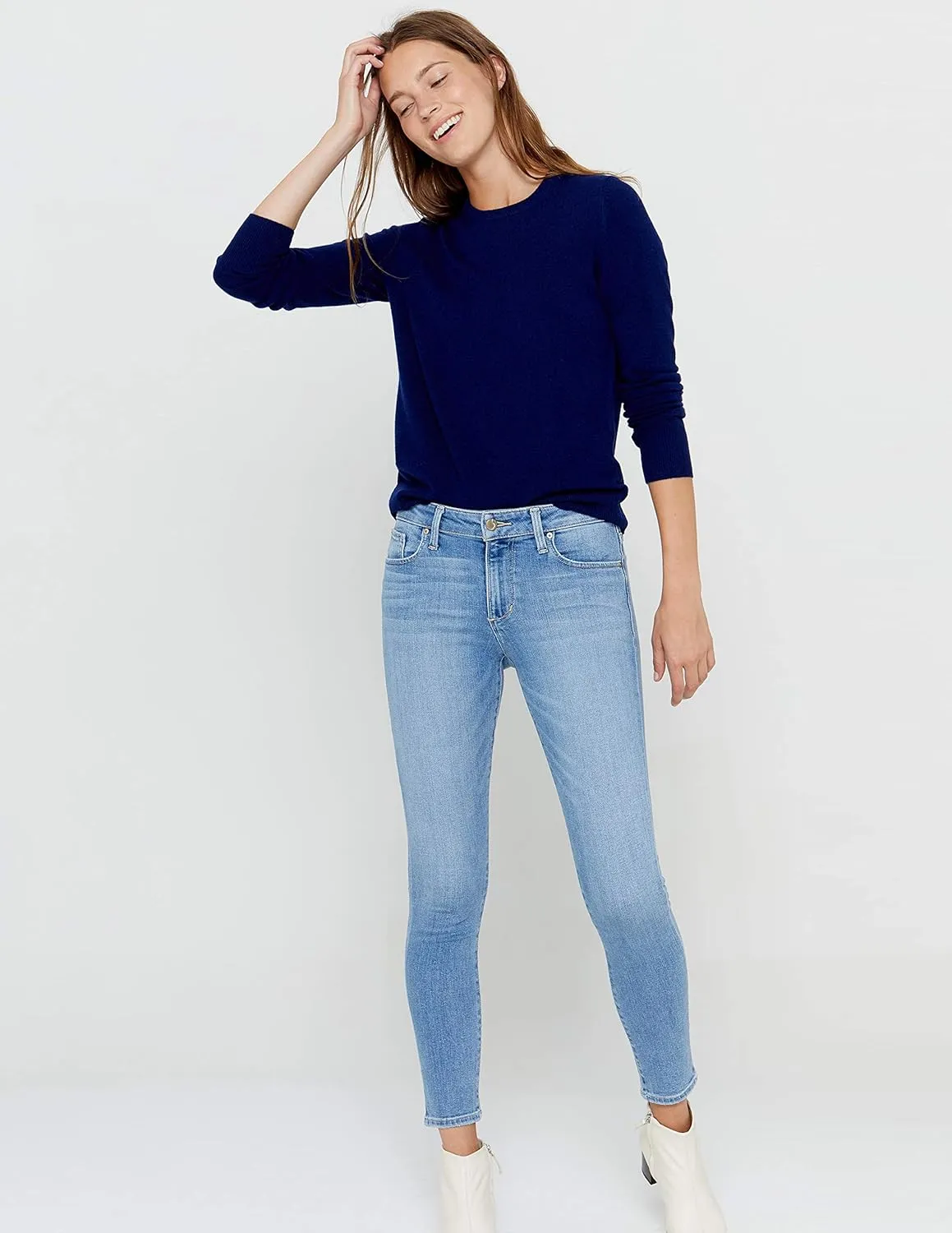 State Cashmere Womens Essential Crewneck Sweater 100% Pure Cashmere Classic Long Sleeve Pullover