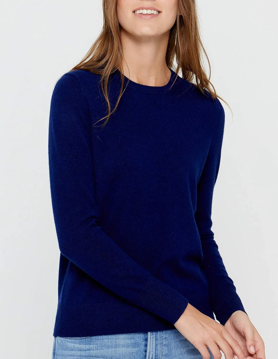State Cashmere Womens Essential Crewneck Sweater 100% Pure Cashmere Classic Long Sleeve Pullover