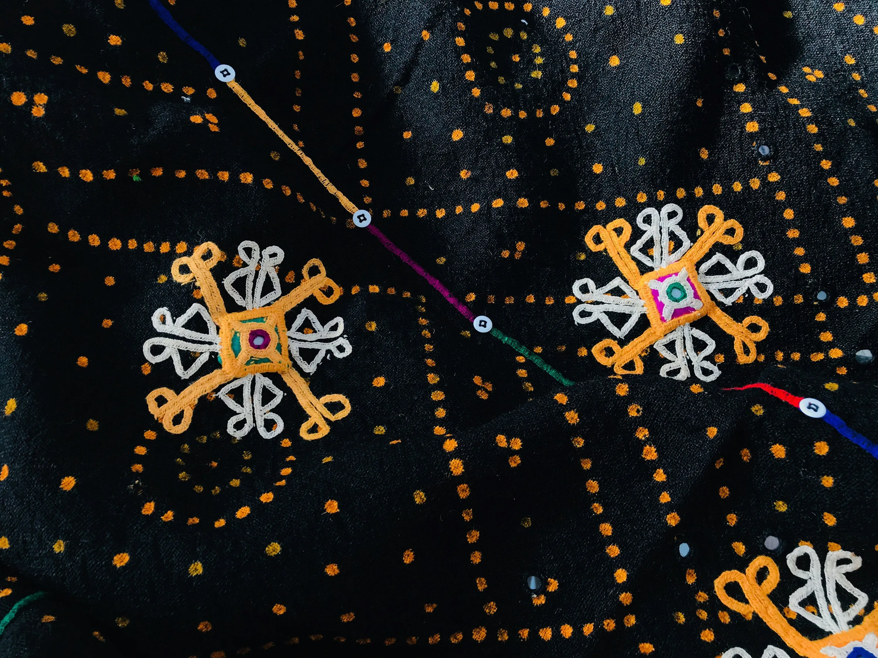 Vintage Rabari Wool Shawl And Throw. Embroidered, Mirrorwork