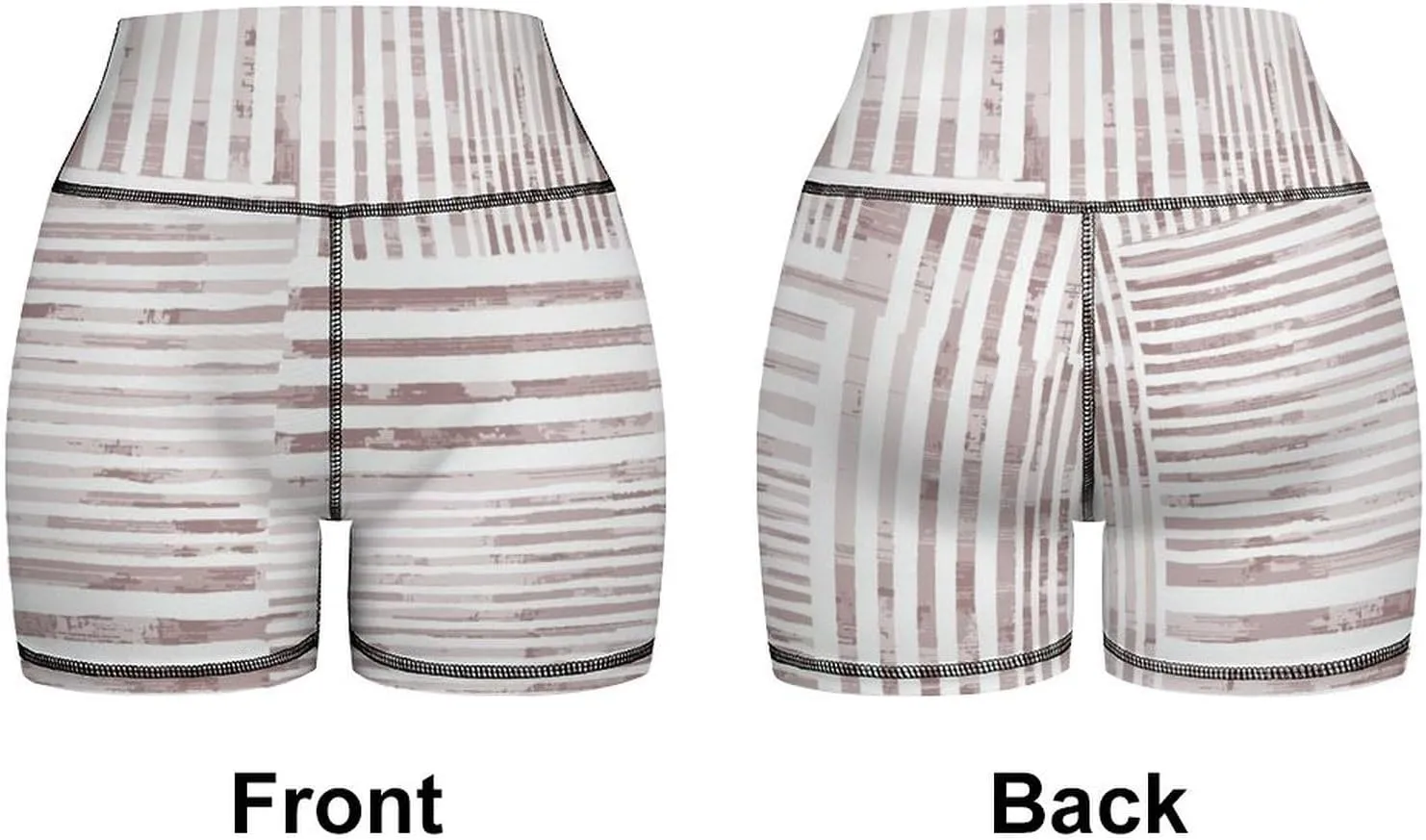 Women's Modern Geometric Brush Workout Sets 2 Piece Gym Sets High Waisted Yoga Shorts with Sports Bra