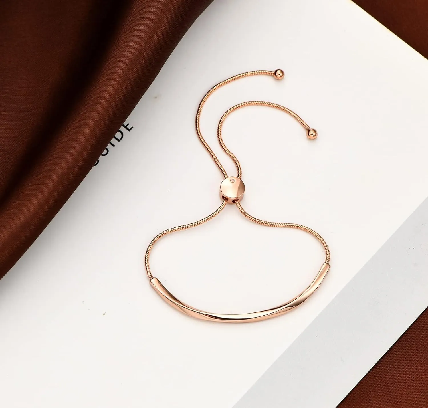 WOWORAMA Adjustable Slider Bracelets for Women Bar Friendship Bangle Bracelet for Women Gold/White Gold/Rose Gold Bolo Bracelet